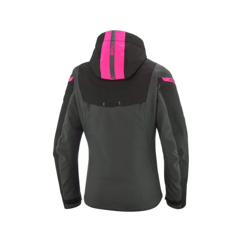 IXON BURNING LADY vízálló női motoros kabát | BLACK/ANTHRACITE/PINK