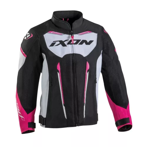 Ixon STRIKER AIR KID gyerek motoros textil kabát | BLACK/WHITE/FUSHIA