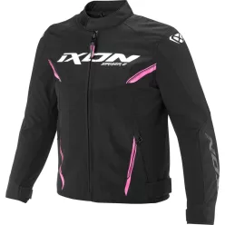   Ixon STRIKER 2 KID vízálló gyerek motoros textil kabát | BLACK/BRIGHT PINK