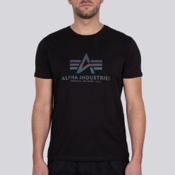   ALPHA INDUSTRIES Basic Férfi póló | Rainbow Reflection | fekete
