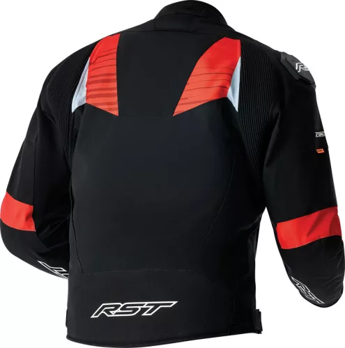 RST Tractech D3O Férfi vízálló motoros textil kabát | Black/Fluo Red