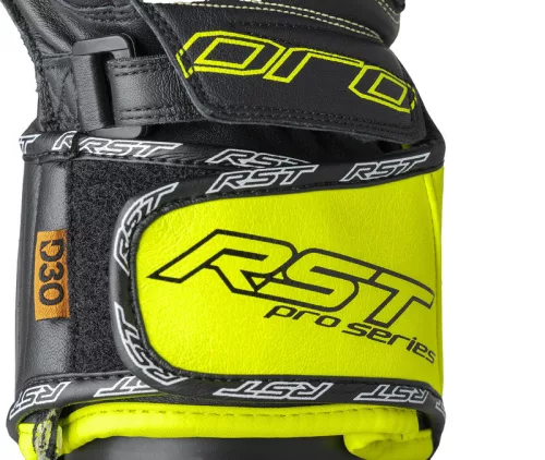RST Pro Series GP D3O férfi motoros bőrkesztyű | Fekete/Fluo sárga