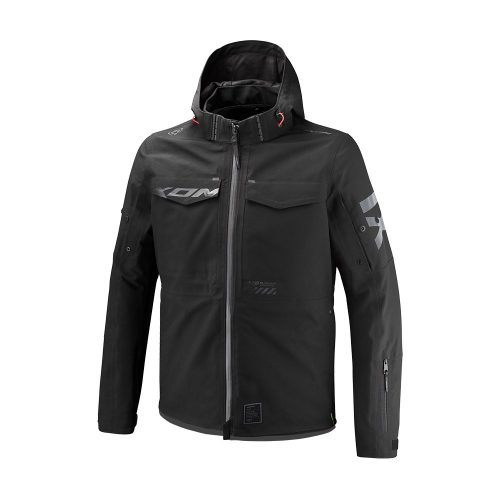 IXON SQUARE vízálló motoros kabát | Black/Bright Red