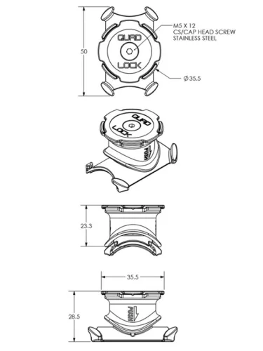 QUAD LOCK kerékpár kormány/szár rögzítő