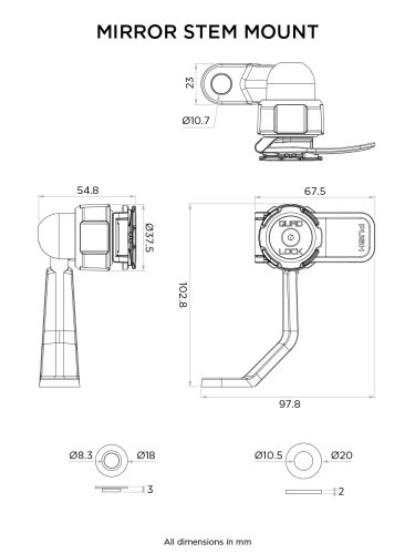 QUAD LOCK tükörszár rögzítő robogóhoz/motorhoz