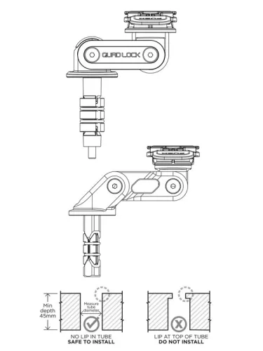 QUAD LOCK motoros telefontartó kormányoszlopba V2
