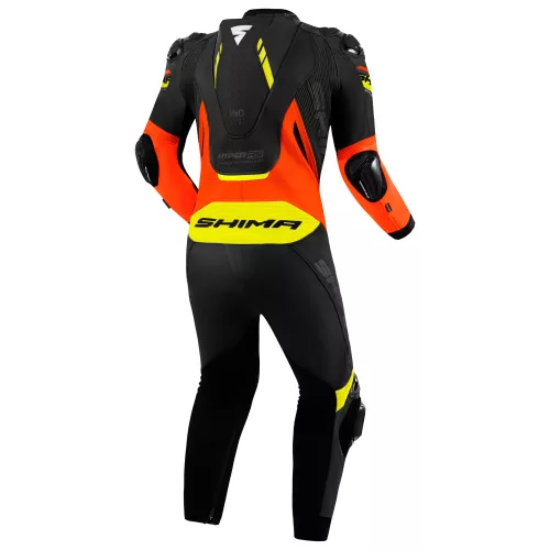 SHIMA HYPER RS Férfi egyrészes motoros bőrruha | Black/Fluo red