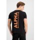 ALPHA INDUSTRIES Backprint T Reflective Print Férfi póló | fekete/neon narancs (fényvisszaverő)