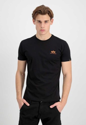 ALPHA INDUSTRIES Backprint T Reflective Print Férfi póló | fekete/neon narancs (fényvisszaverő)