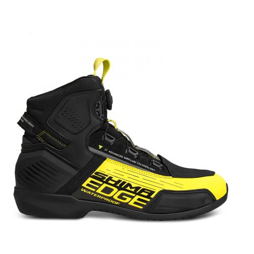 SHIMA EDGE WP Férfi motoros vízálló cipő | Black/Fluo Yellow