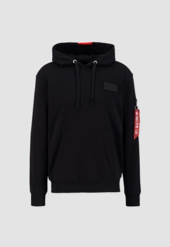 ALPHA INDUSTRIES RED STRIPE HOODY Férfi kapucnis pulóver | fekete