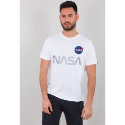   ALPHA INDUSTRIES NASA Reflective T Férfi póló | fehér (fényvisszaverő)