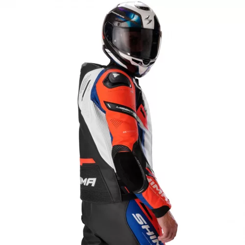 SHIMA MISSION ST MEN G2 motoros bőrkabát | Blue/White/Red