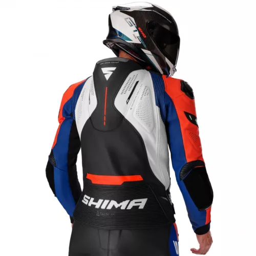 SHIMA MISSION ST MEN G2 motoros bőrkabát | Blue/White/Red
