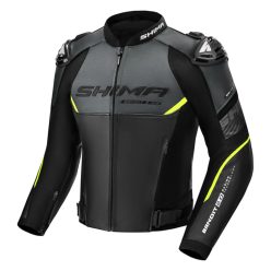 SHIMA BANDIT 2.0 motoros bőrdzseki | Black/fluo