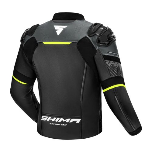 SHIMA BANDIT 2.0 motoros bőrdzseki | Black/fluo