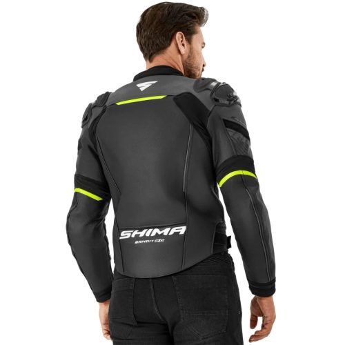 SHIMA BANDIT 2.0 motoros bőrdzseki | Black/fluo
