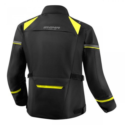 SHIMA RUNNER Férfi motoros textil túrakabát | Black/fluo