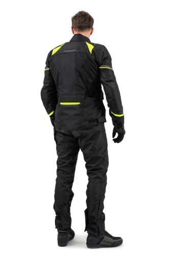 SHIMA RUNNER Férfi motoros textil túrakabát | Black/fluo