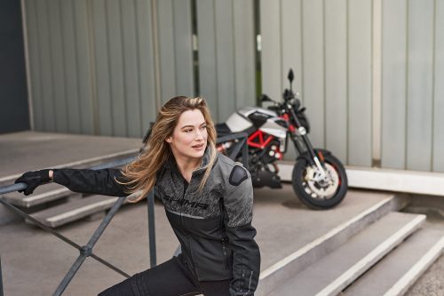Shima Drift Lady női motoros textil kabát - fekete/szürke