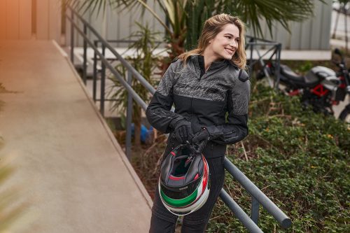 Shima Drift Lady női motoros textil kabát - fekete/szürke