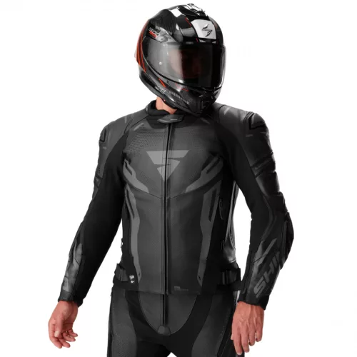SHIMA MISSION ST MEN G2 motoros bőrkabát | Black