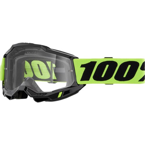 100% cross szemüveg ACCURI 2  GOGGLE  Black / Neon Yellow / clear