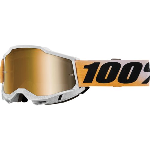 100% cross szemüveg ACCURI 2  GOGGLE  White/Orange / Mirrored Gold