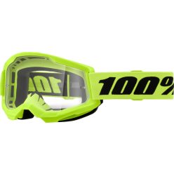 100% cross szemüveg Strata 2  GOGGLE Neon Yellow/Clear