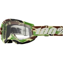 100% cross szemüveg Strata 2  GOGGLE Neon Camo/Clear
