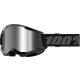 100% cross szemüveg Strata 2  GOGGLE Black / Mirrored silver