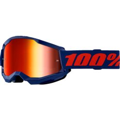100% cross szemüveg Strata 2  GOGGLE Navy / Mirrored Red