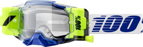 100% cross szemüveg Armega Forecast  GOGGLE  Blue/White/Neon Yellow/ Clear 