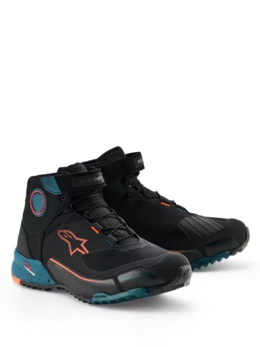 ALPINESTARS CR-X Drystar MOTOROS CIPŐ |  Black/Petrol/Orange Fluo