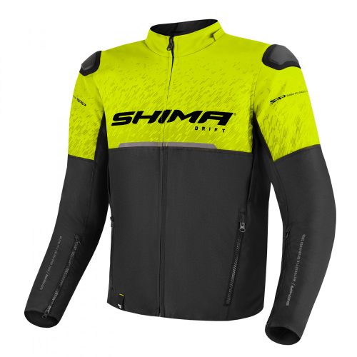Shima Drift férfi motoros textil kabát - fekete/neon sárga