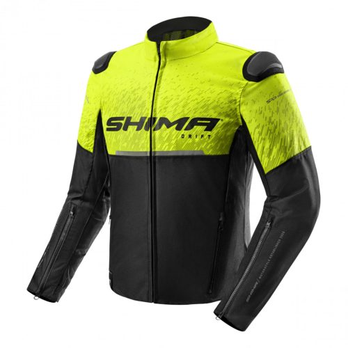 Shima Drift férfi motoros textil kabát - fekete/neon sárga