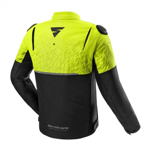 Shima Drift férfi motoros textil kabát - fekete/neon sárga