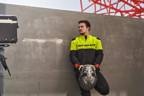 Shima Drift férfi motoros textil kabát - fekete/neon sárga