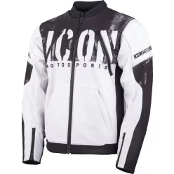 Icon Merc3 Anomaly™ férfi motoros kabát | White/Black