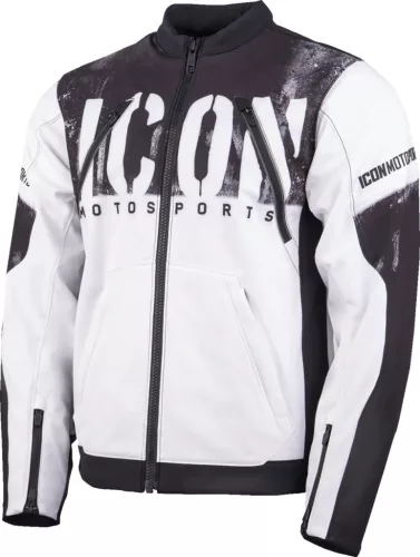 Icon Merc3 Anomaly™ férfi motoros kabát | White/Black
