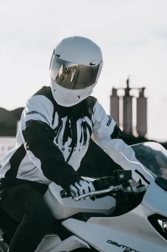 Icon Merc3 Anomaly™ férfi motoros kabát | White/Black
