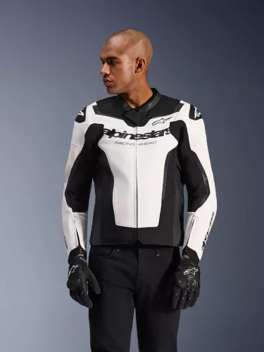 ALPINESTARS GP FORCE V2 Férfi motoros bőrkabát | White/Black