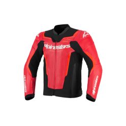   ALPINESTARS GP FORCE V2 AIRFLOW Férfi motoros bőrkabát | Fekete/piros/fluo piros