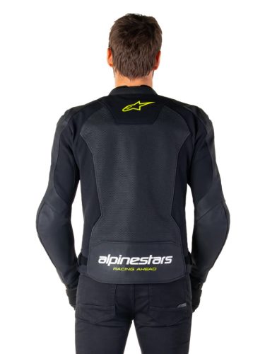 ALPINESTARS FASTER V3 Airflow motoros bőrkabát | Black/White/Yellow