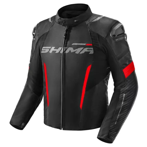 SHIMA SOLID 2.0 Férfi motoros textil kabát | Black/red