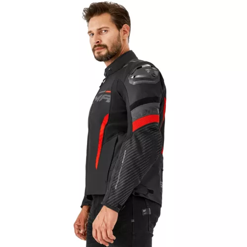 SHIMA SOLID 2.0 Férfi motoros textil kabát | Black/red