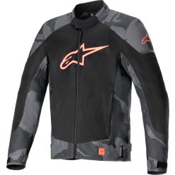   Alpinestars T-SP X Superair férfi motoros textil kabát | Black/Red Fluo/Camo Gray