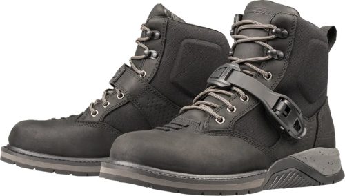 ICON Superduty 6 Safety Toe vízálló Férfi motoros cipő | Black