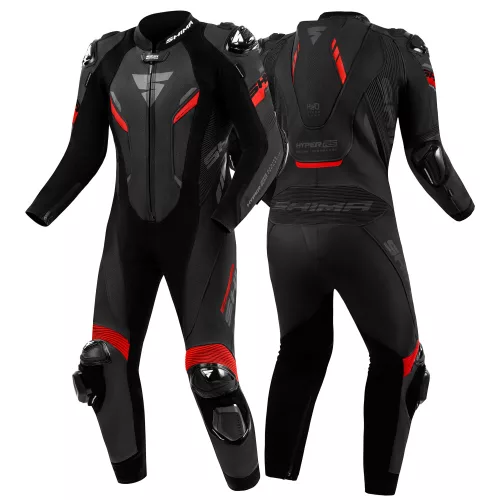 SHIMA HYPER RS Férfi egyrészes motoros bőrruha | Black/red
