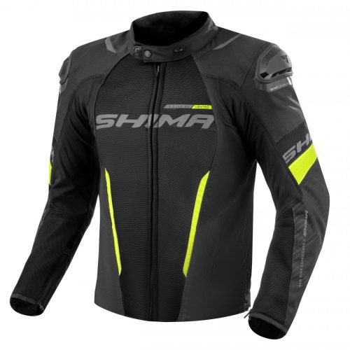 SHIMA SOLID 2.0 VENTED Férfi motoros textil kabát | Black/fluo
